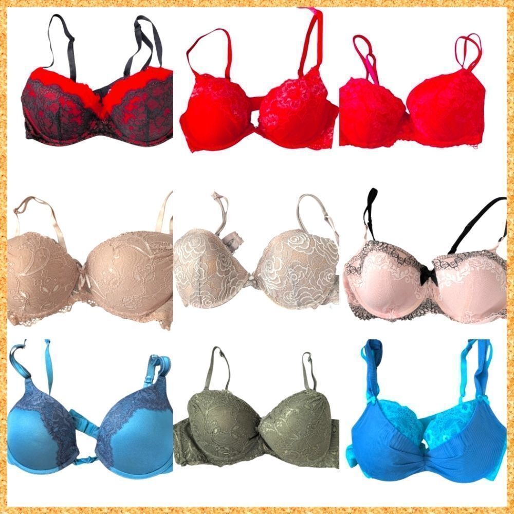 Large lot of women's padded push up bras‎ size 36C
